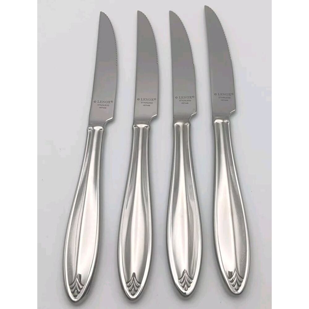 Lenox Covington 4 Piece Steak Knife Set 18/10 Stainless Flatware Vietnam NOS